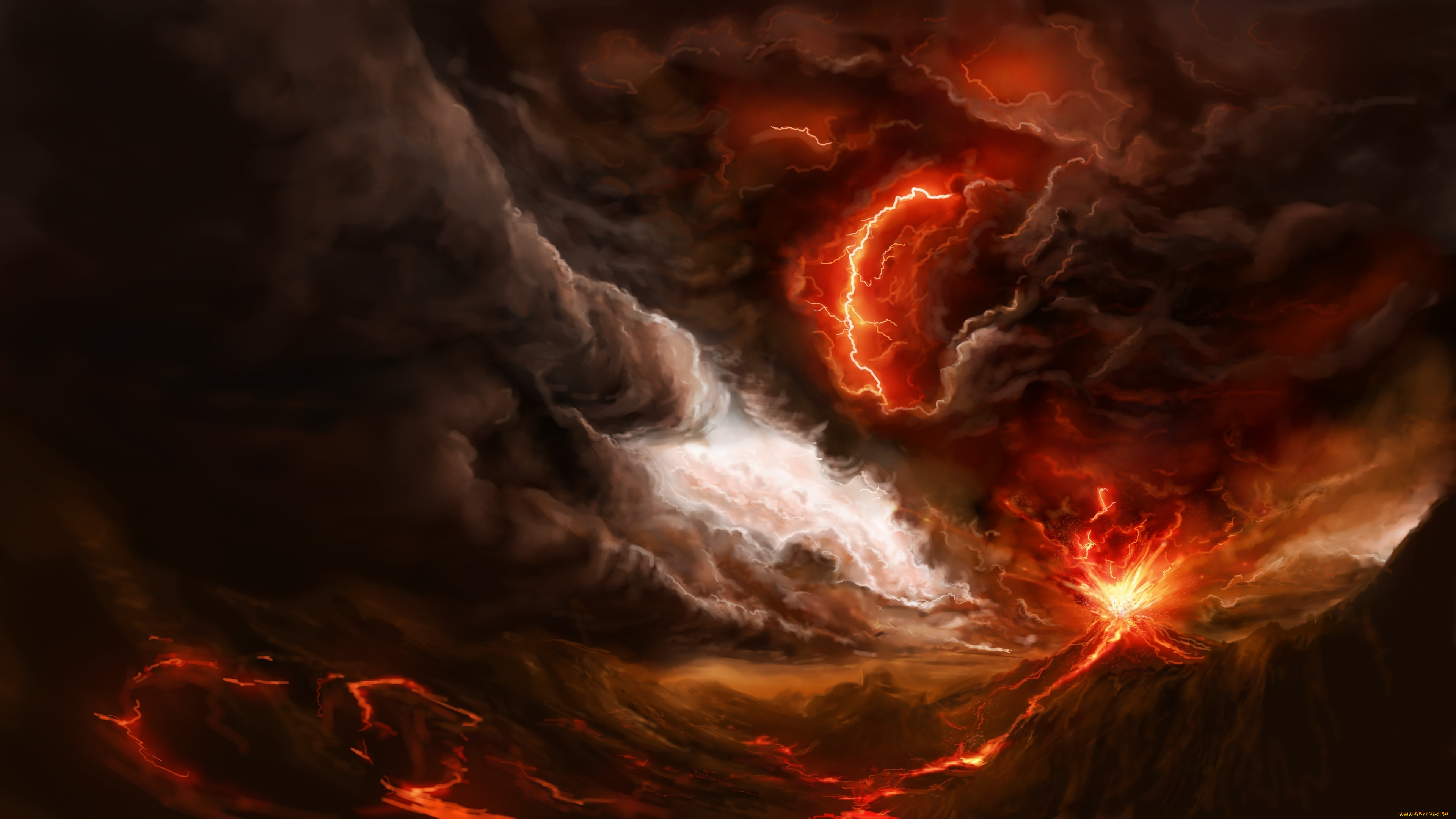 Разрыв ветра. Вулкан молния лава Торнадо. Огненные облака. Огненные тучи. Красная молния.